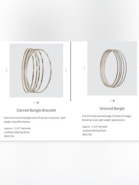 Two Grooved Sterling Silver Bangles by Jane Diaz (of Garnet Hill & Sundance)